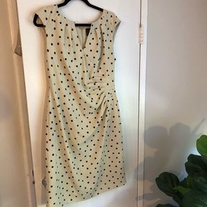 Adrianna Papell black/cream polka dot dress